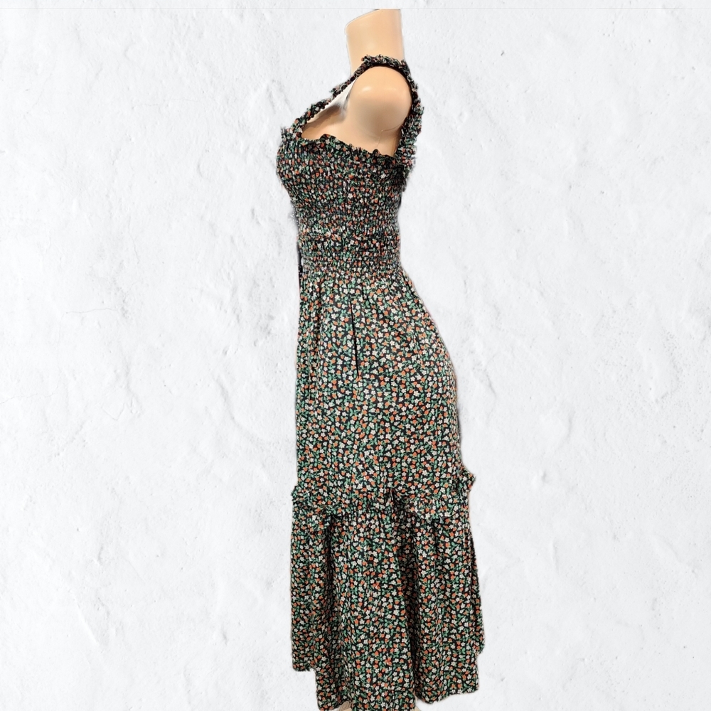 Small Sea New York Long Black Dress With Strawberries - Picture 2 of 7